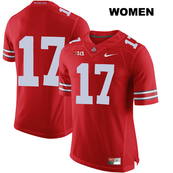 Ohio State Buckeyes Women's Alex Williams #17 Red Authentic Nike No Name College NCAA Stitched Football Jersey ZW19Y71AN